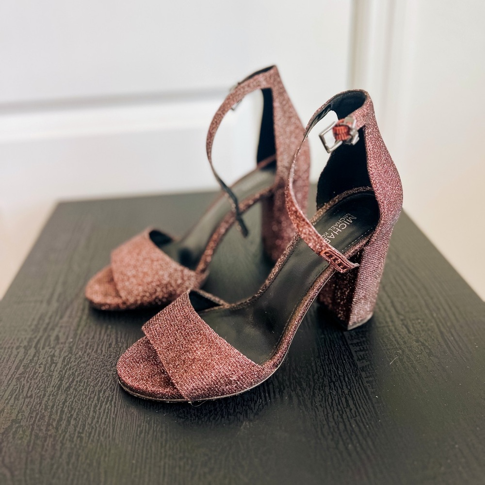 Michael Kors Heels | Michael Kors Copper Brown Leela Dark Salmon Glitter Heels